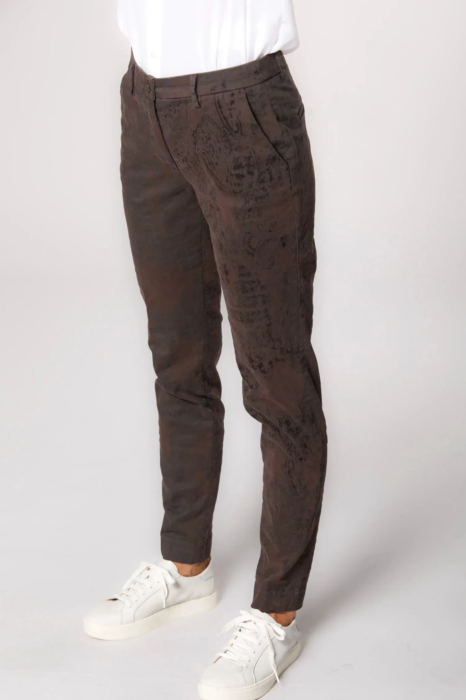 NY Slim Chino Pants - Brown Pattern