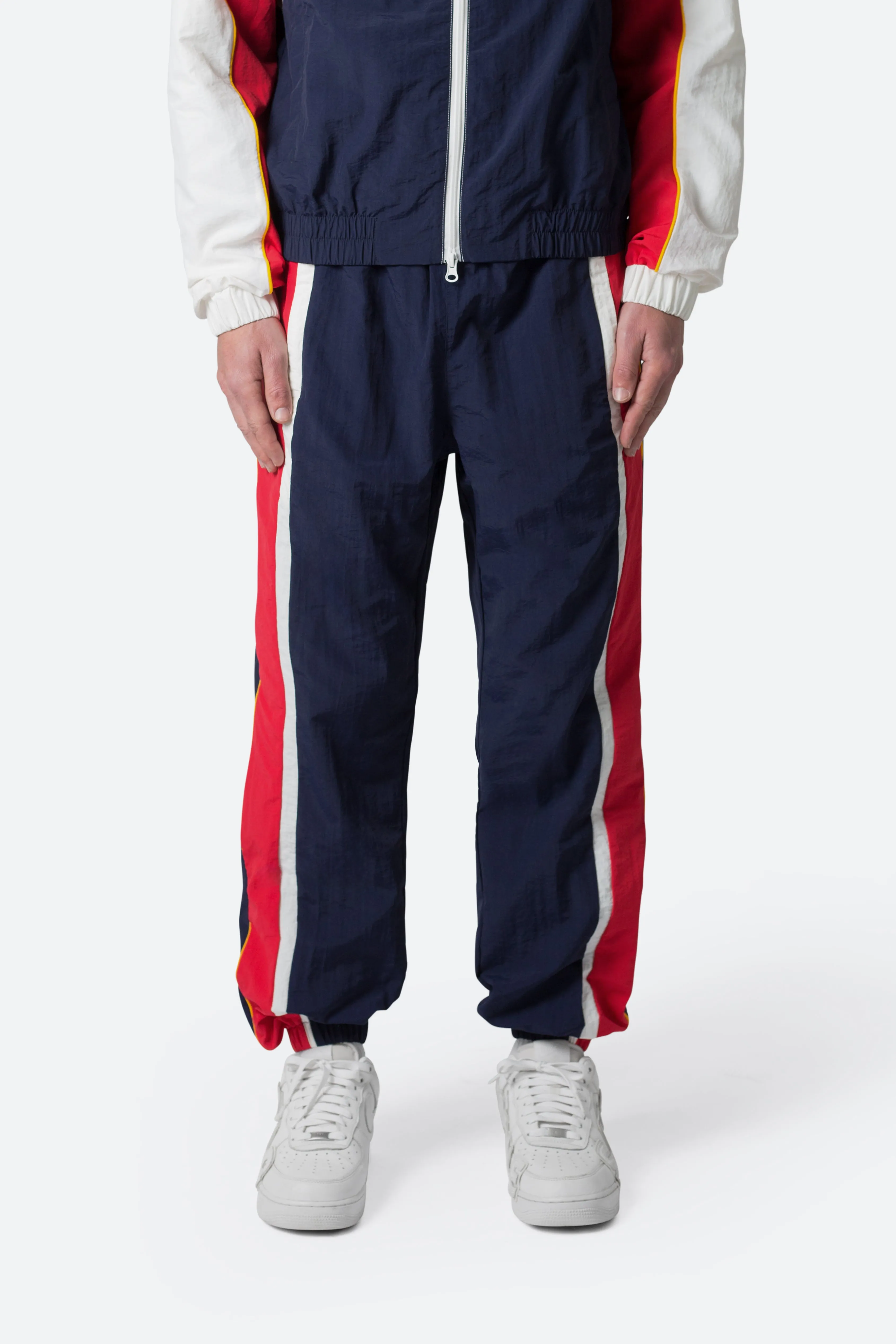 Nylon Track Pants - Red/White/Blue