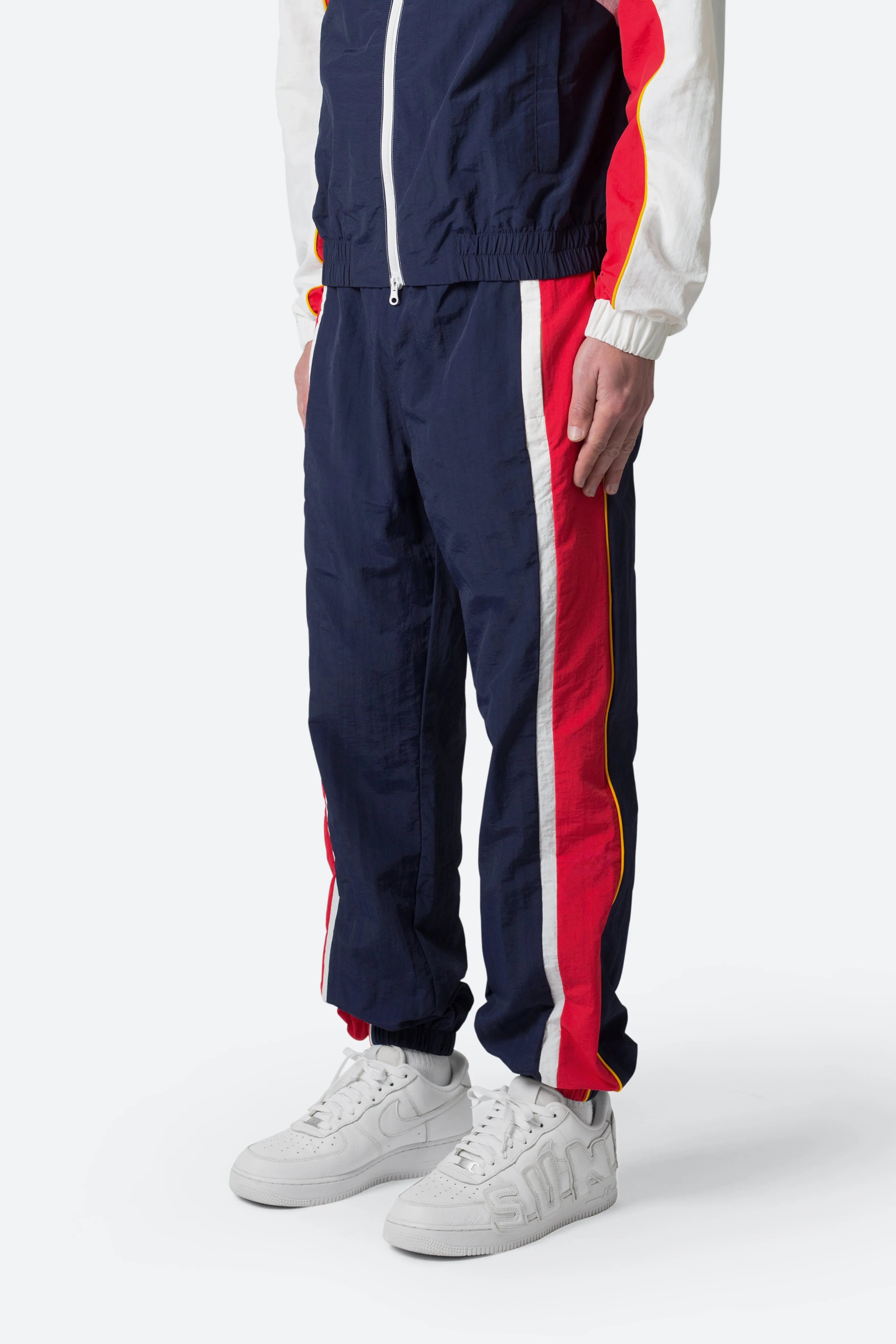 Nylon Track Pants - Red/White/Blue