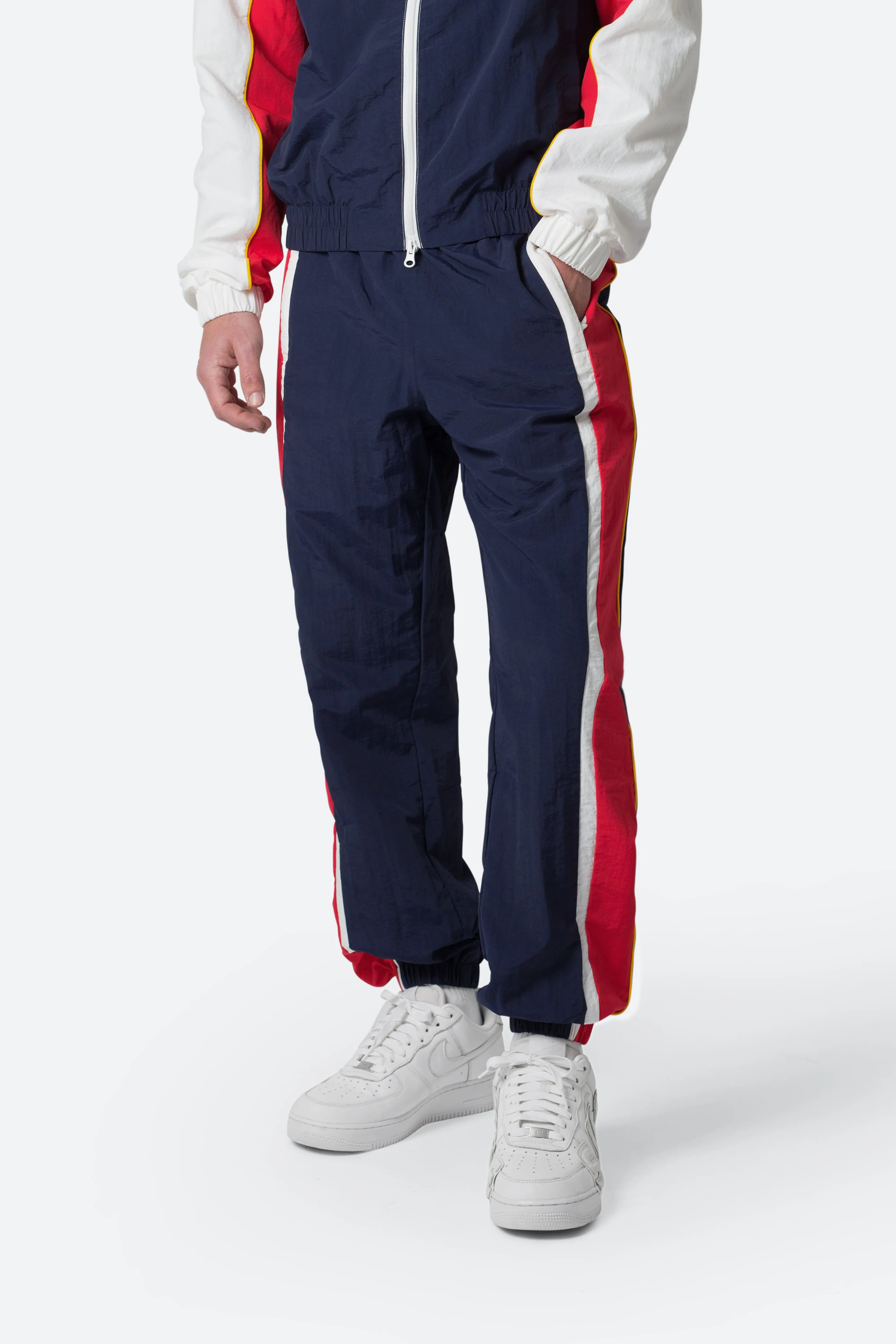 Nylon Track Pants - Red/White/Blue