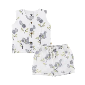 Organic Muslin Vest & Shorts Set | The Sparrow And Flower