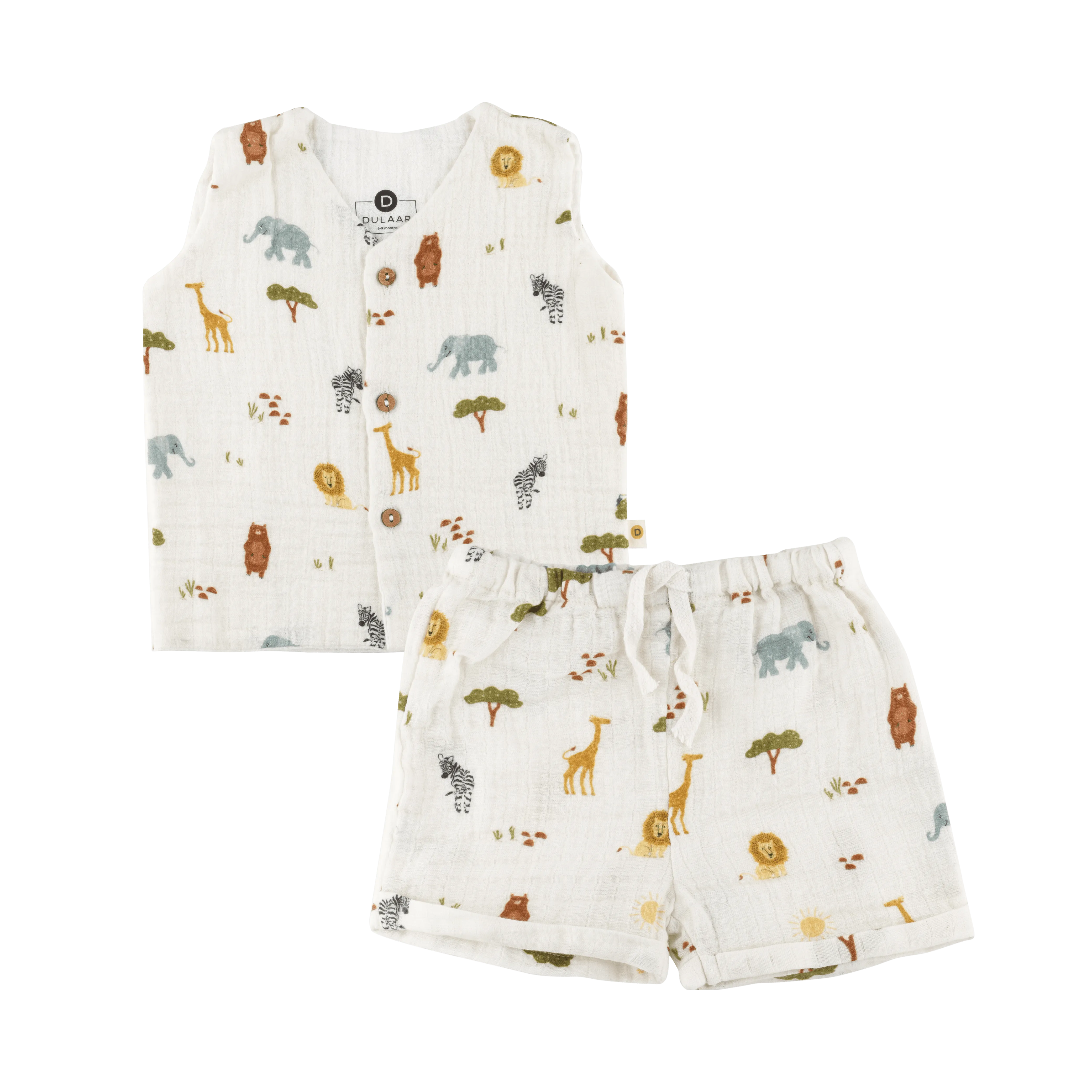 Organic Muslin Vest & Shorts Set | The Sparrow And Flower