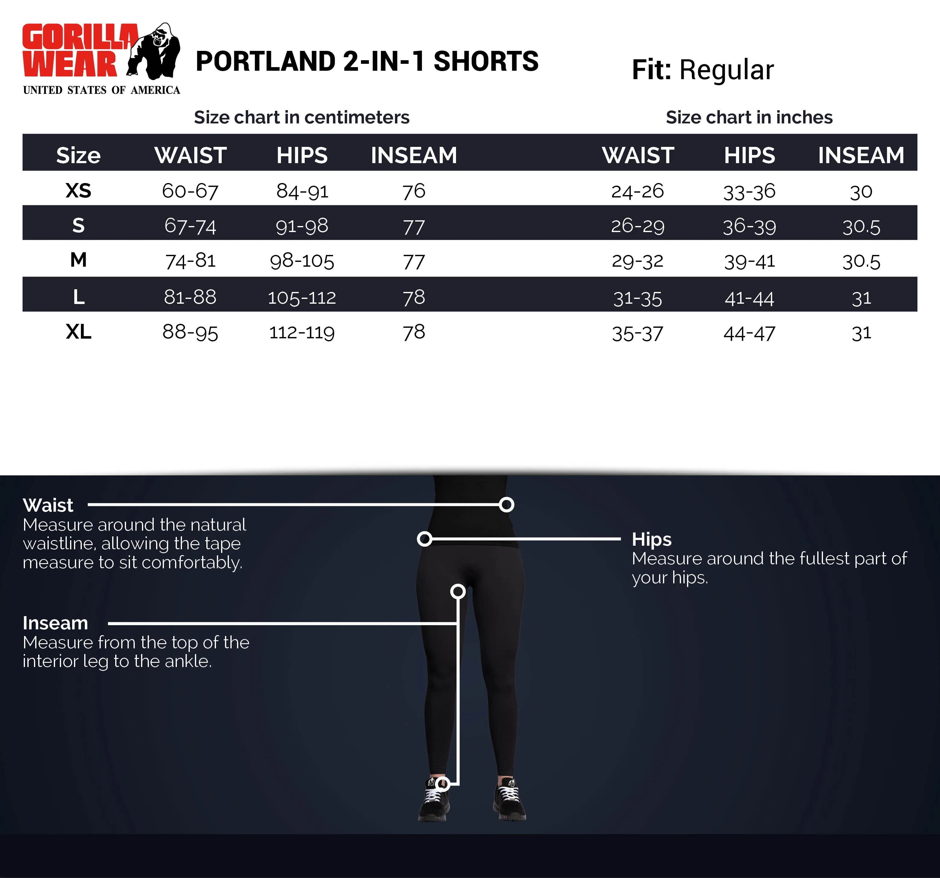 Portland 2-In-1 Shorts - Black