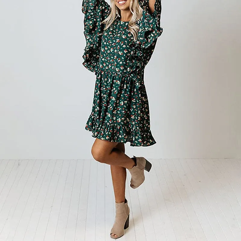 Printed Doll Sleeve Dress