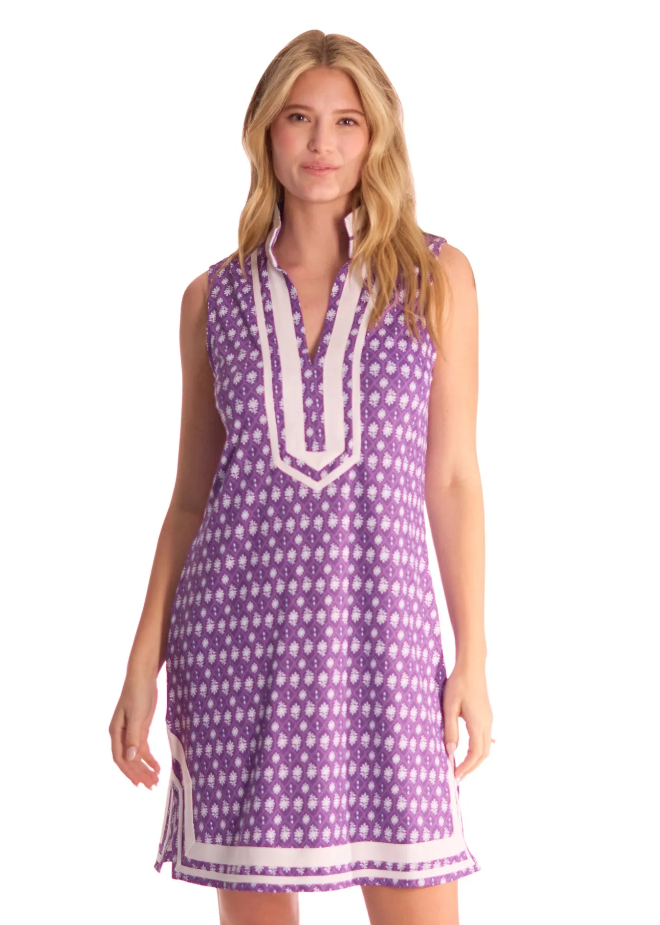 Purple Game Day Sleeveless Tunic Dress