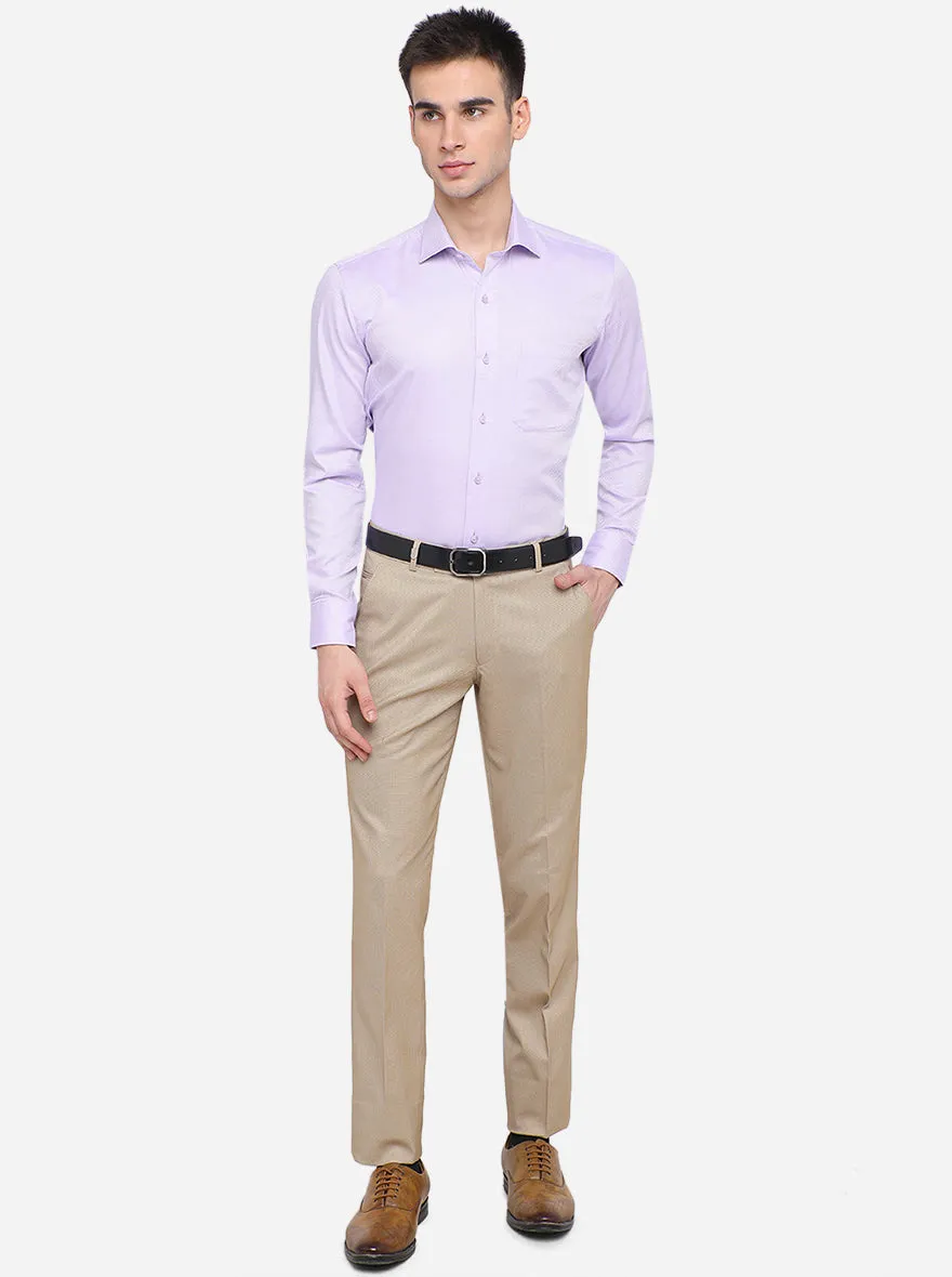 Purple Solid Slim Fit Formal Shirt | Metal