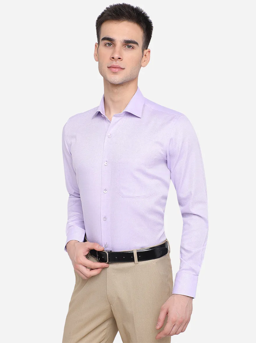 Purple Solid Slim Fit Formal Shirt | Metal