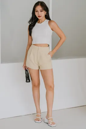 Refined High Waist Curve Shorts (Flax)