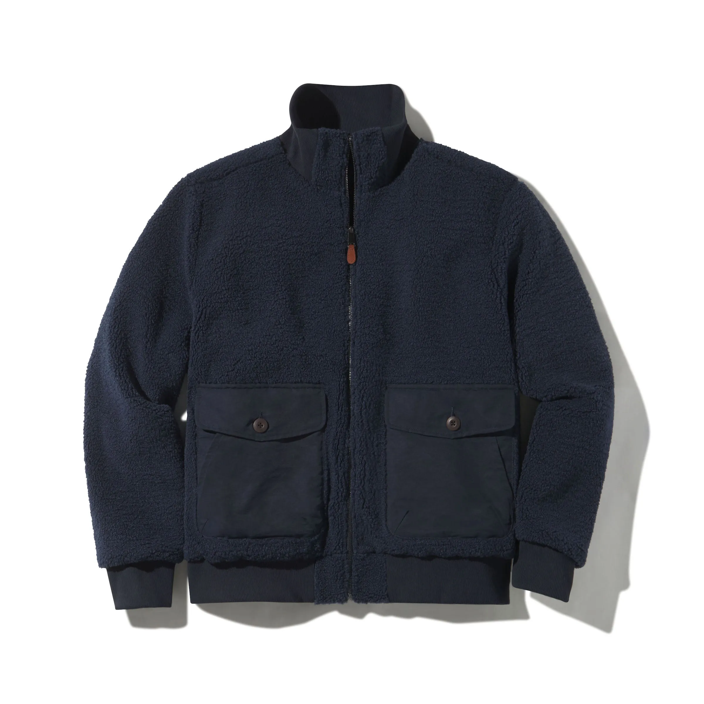 Sherpa Reversible Full Zip Jacket- Navy