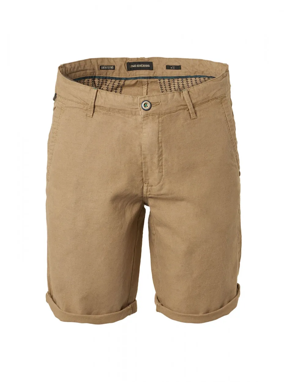 Short With Linen Garment Dyed Chino | Khaki