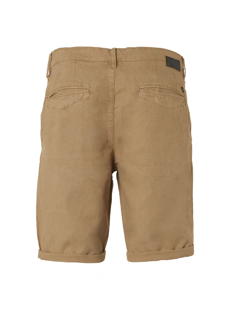 Short With Linen Garment Dyed Chino | Khaki