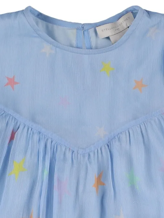 Stella McCartney Kids   Star print silk long sleeve dress 