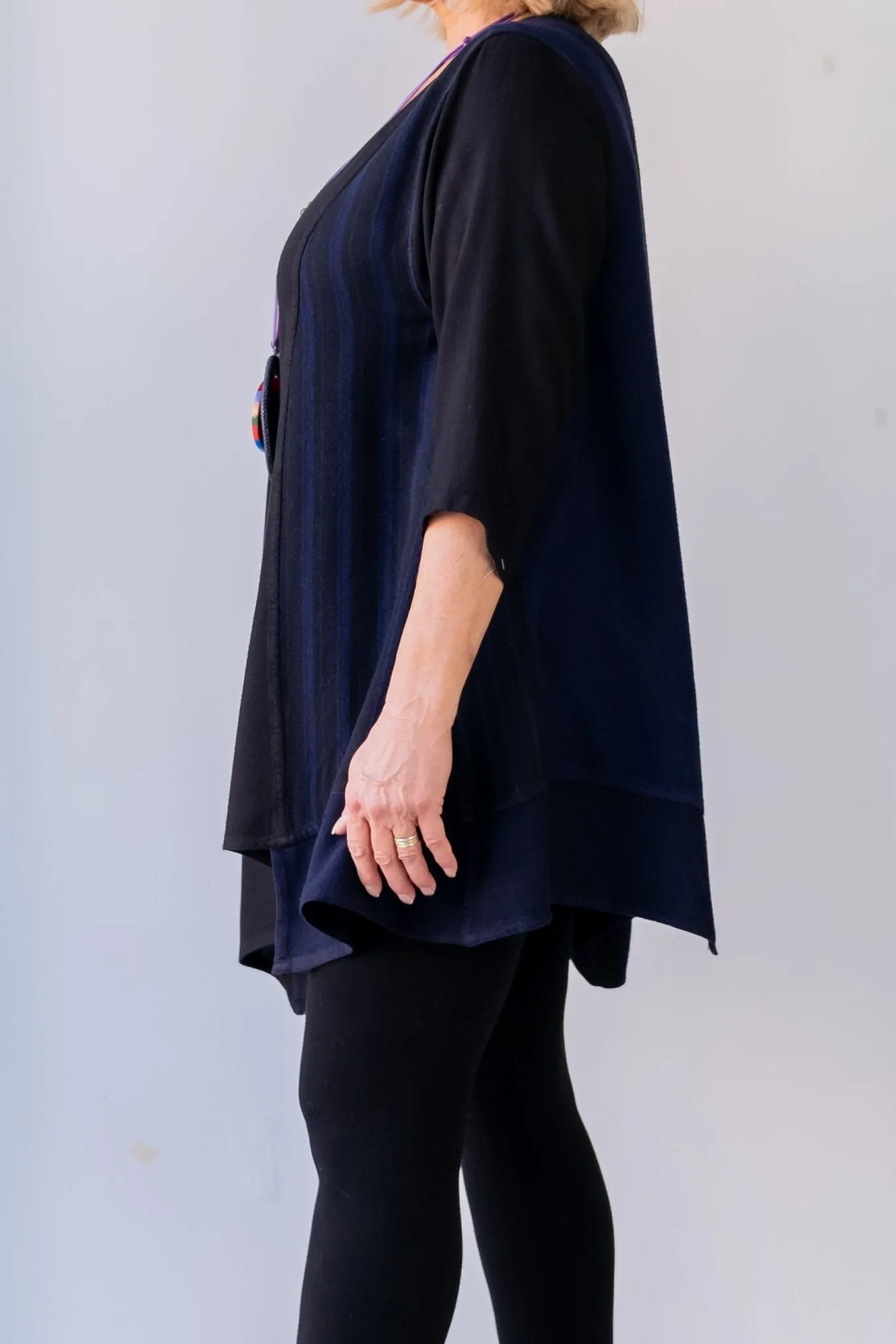 Stripe Tunic - Black w/ Purple Indigo