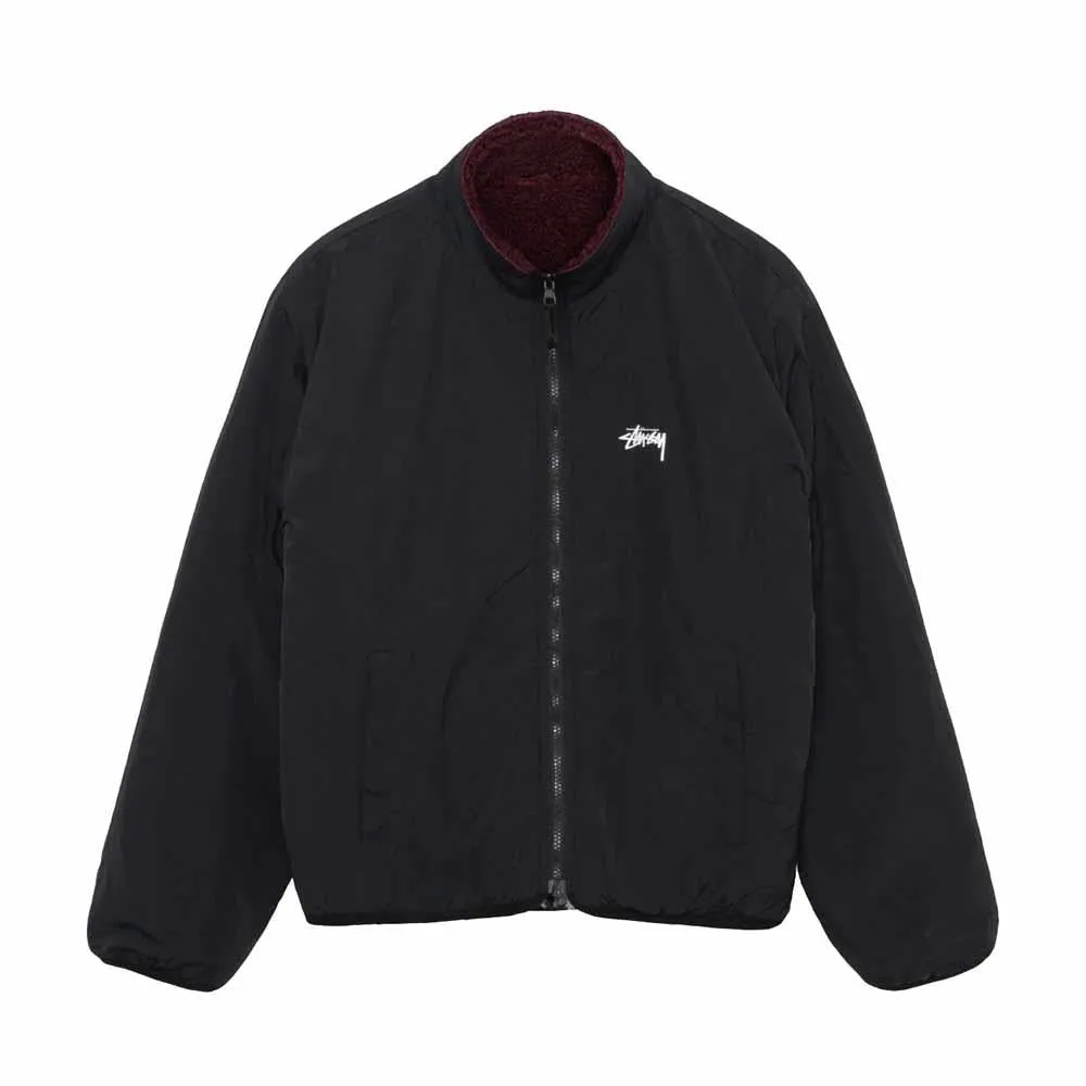 Stussy Sherpa Reversibile Jacket Burgundy