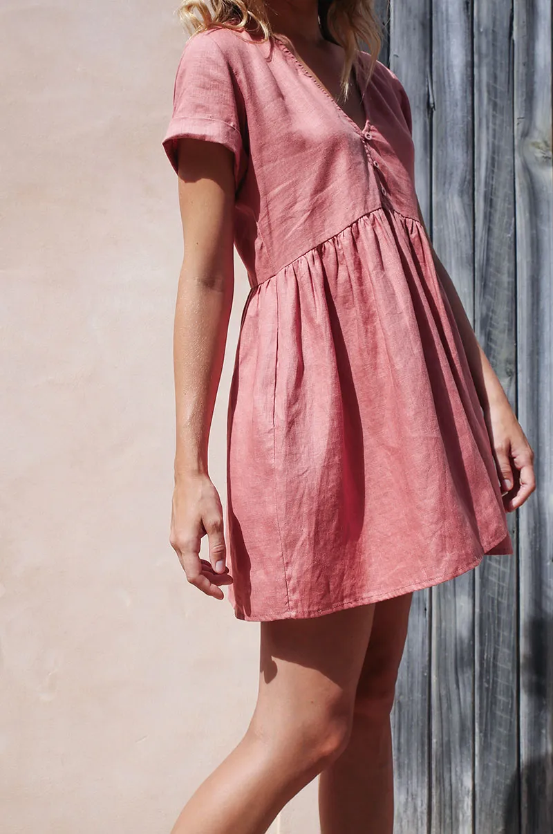 SUNCHASER Dress - dark blush linen