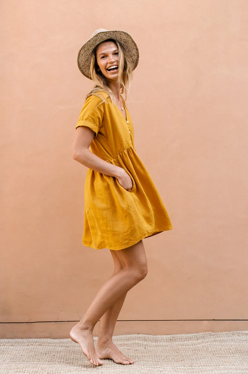 SUNCHASER Dress - turmeric linen