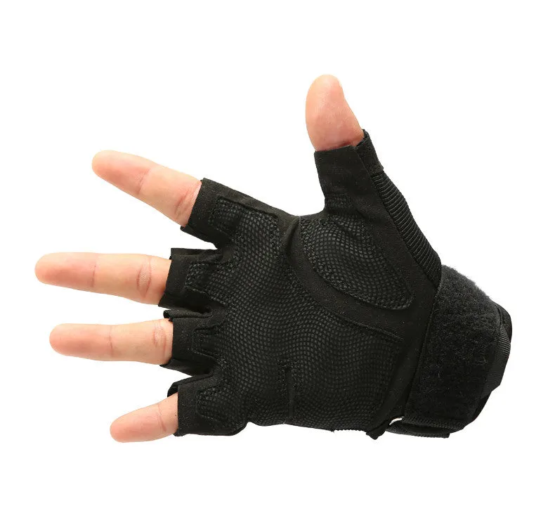 Tactical Outdoor Carbon Knuckle Fingerless Gloves