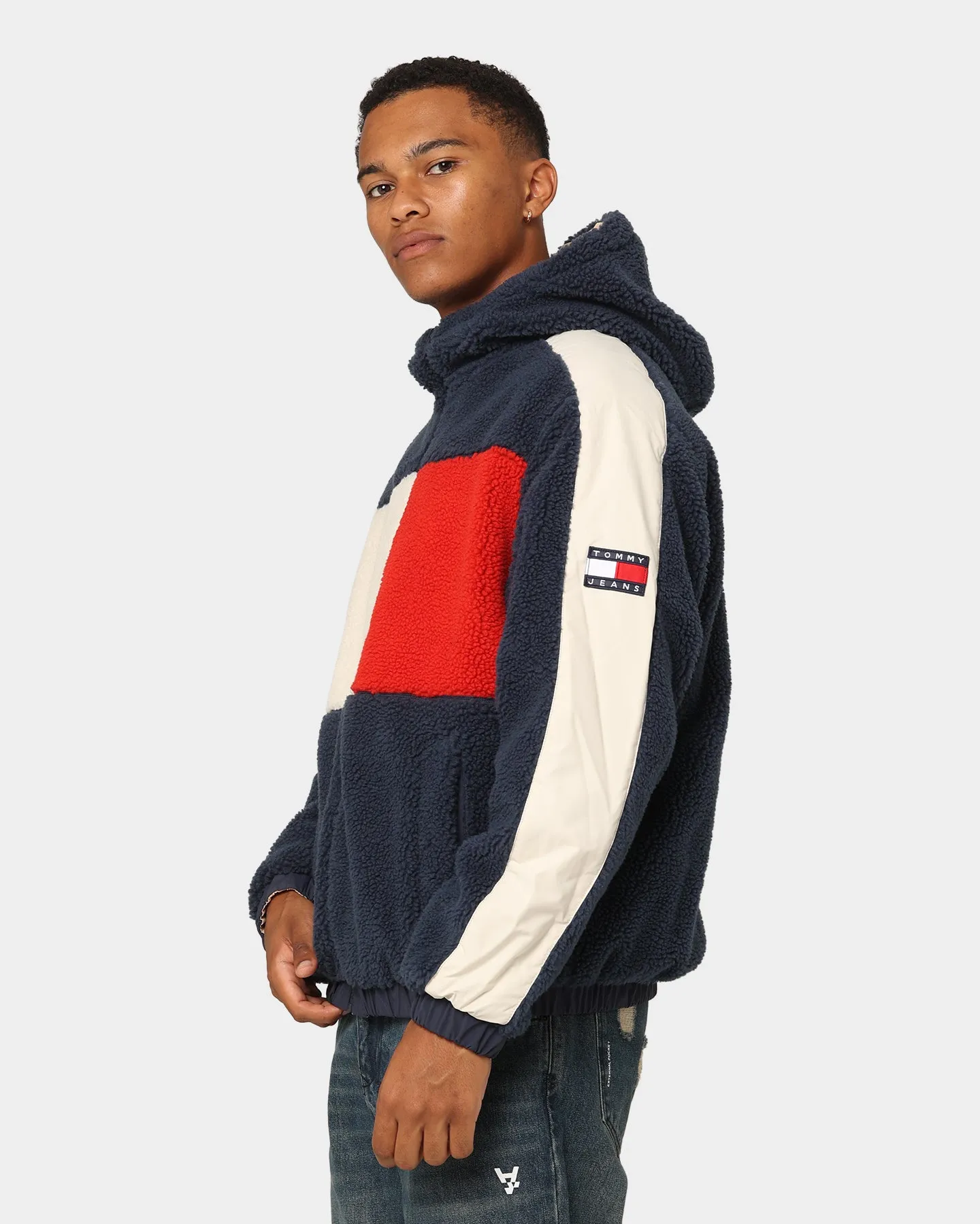 Tommy Jeans TJM Reversible Sherpa Jacket Twilight Navy/Multi-Coloured