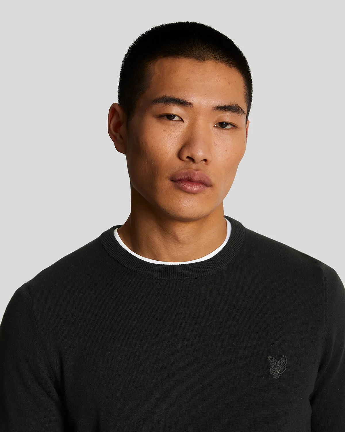 Tonal Eagle Cotton Crew Neck Jumper