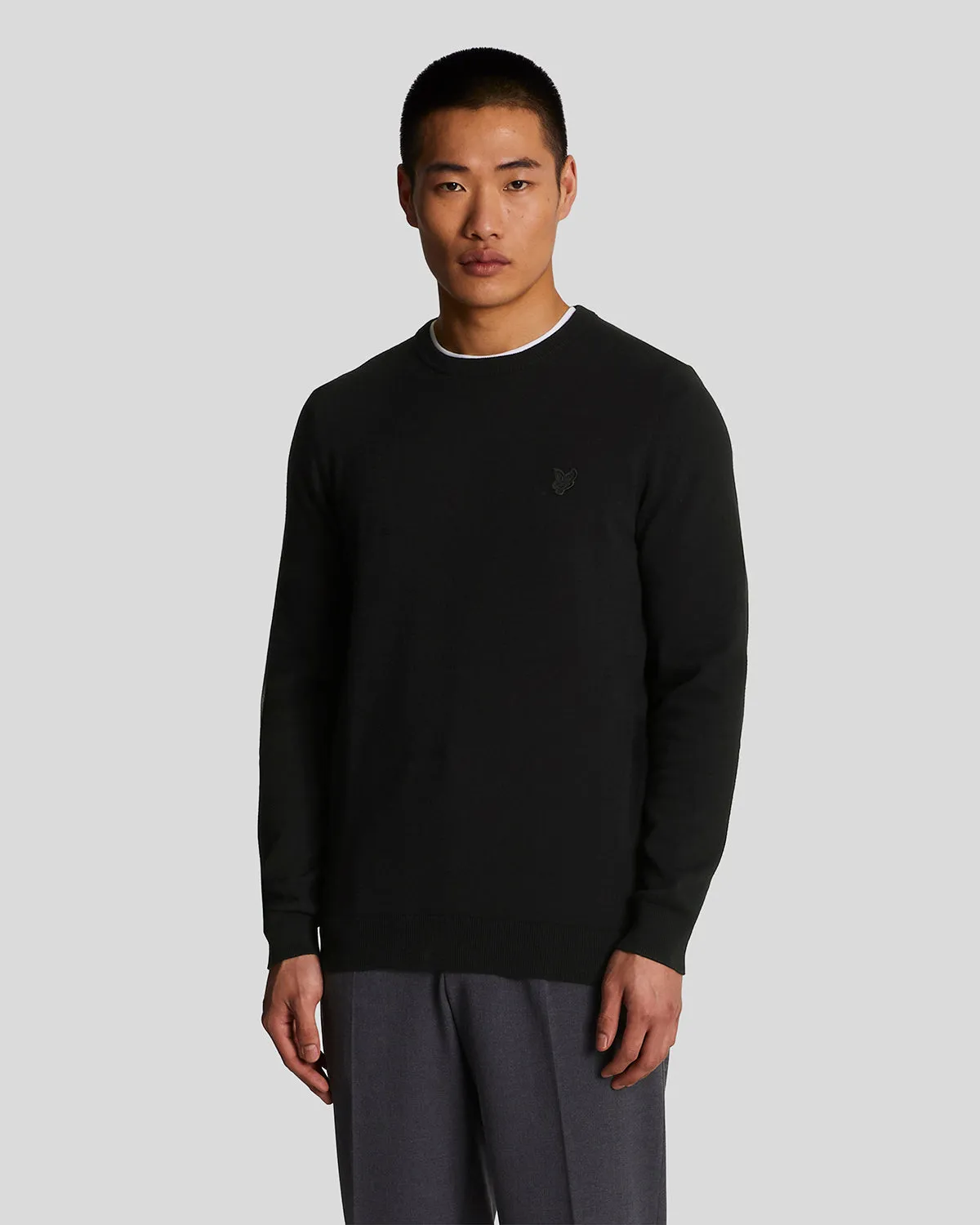 Tonal Eagle Cotton Crew Neck Jumper