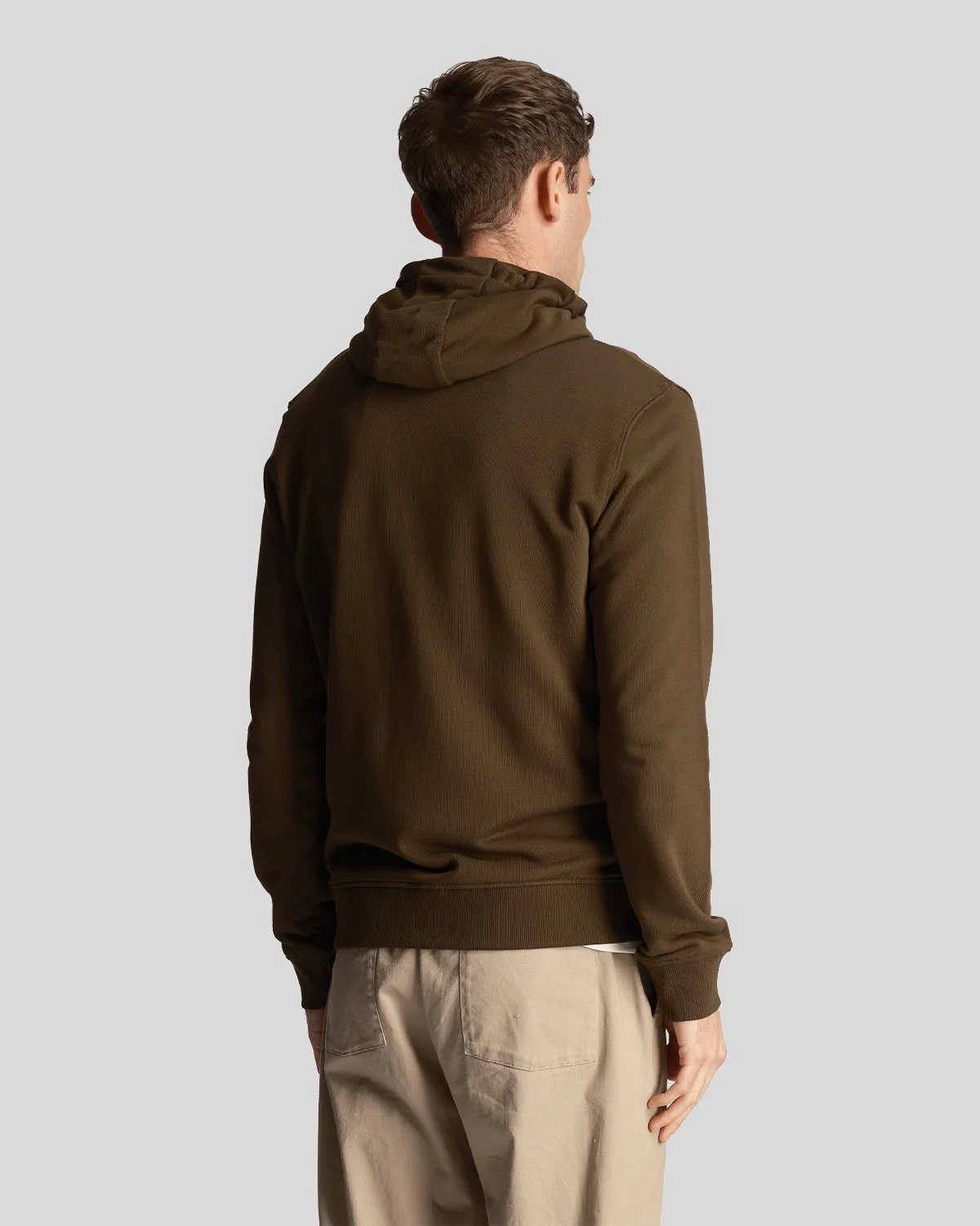 Tonal Eagle Zip Through Hoodie