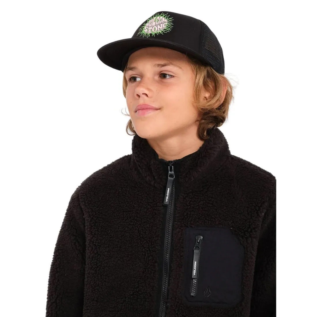 Volcom Kids Muzzer Fuzzar Zip Fleece - Black