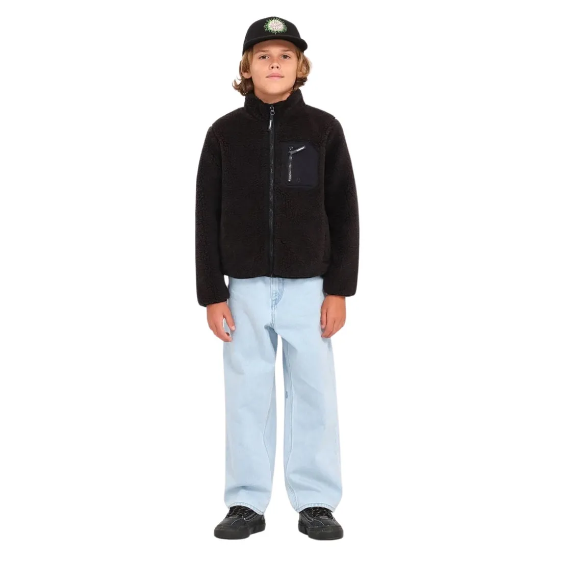 Volcom Kids Muzzer Fuzzar Zip Fleece - Black