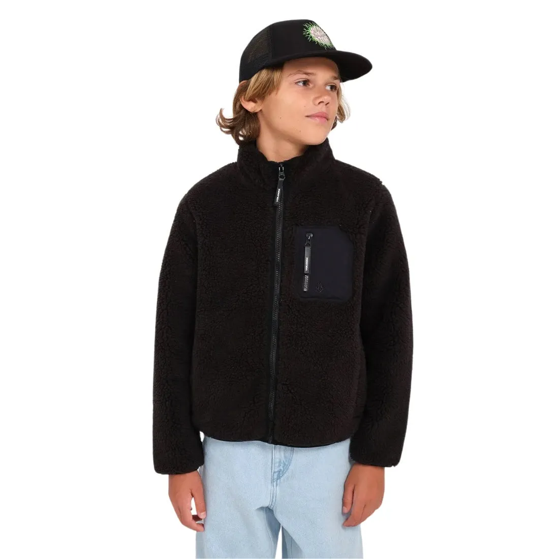 Volcom Kids Muzzer Fuzzar Zip Fleece - Black