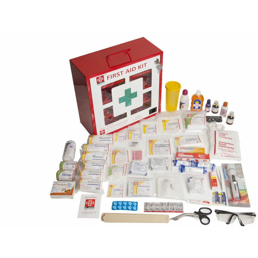 Workplace First Aid Kit Medium - Plastic Box Handy - Red - 113 Components - SJF P3 - St Johns First Aid Kit